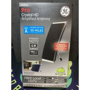 GE Indoor Pro Crystal HD Amplified Antenna 4k Ultra Full HD 1080P Free Tv F1